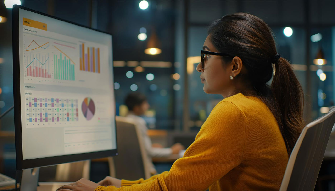 Data processing team working